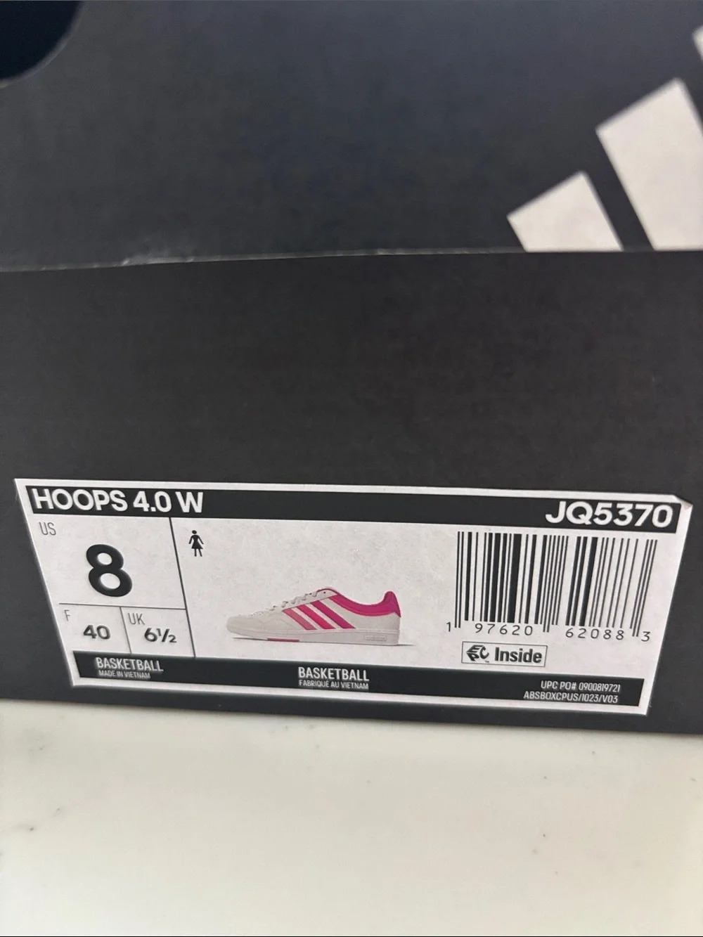 adidas White and Pink Women’s Athletic Sneakers - Picture 6 of 6